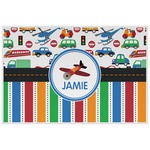 Transportation & Stripes Laminated Placemat w/ Name or Text
