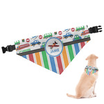 Transportation & Stripes Dog Bandana - XLarge (Personalized)