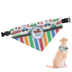 Transportation & Stripes Dog Bandana - XLarge (Personalized)