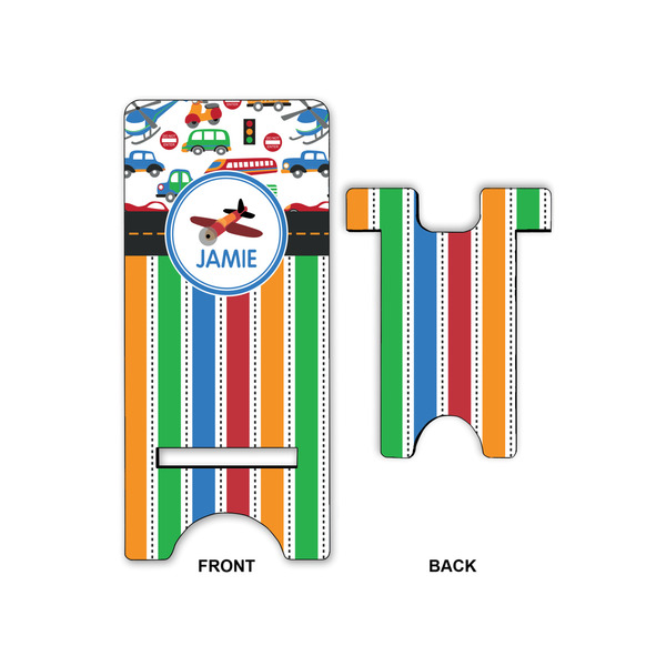 Transportation & Stripes Phone Stand - Front & Back