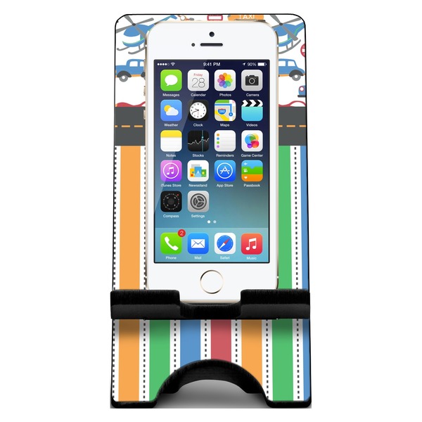Transportation & Stripes Phone Stand w/ Phone