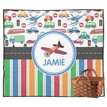 Transportation & Stripes Outdoor Picnic Blanket (Personalized)
