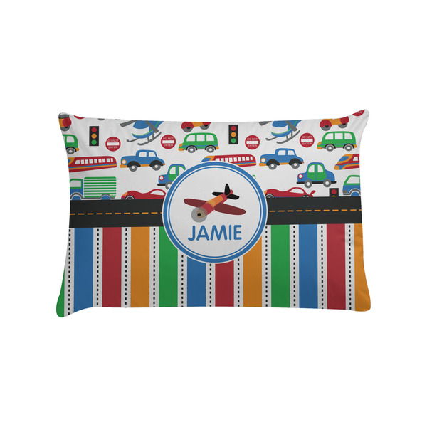 Custom Transportation & Stripes Pillow Case - Standard (Personalized)