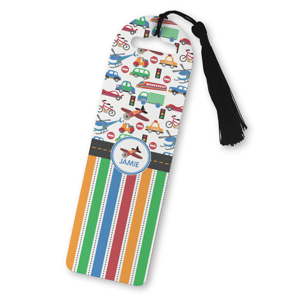 Custom Transportation & Stripes Plastic Bookmark (Personalized)