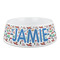 Transportation & Stripes Plastic Dog Bowl - Medium (Personalized)