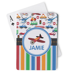 Transportation & Stripes Playing Cards (Personalized)