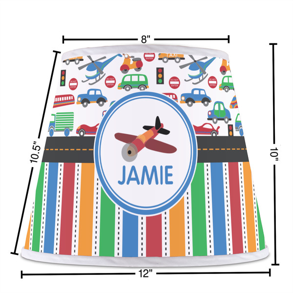 Transportation & Stripes Poly Film Empire Lampshade - Dimensions
