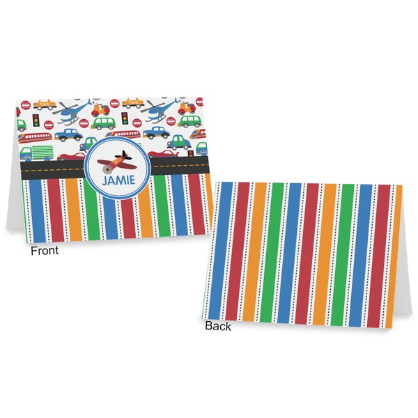 Transportation & Stripes Postcard - Front and Back