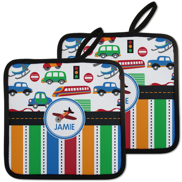 Transportation & Stripes Pot Holders - Set of 2 MAIN