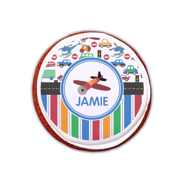 Transportation & Stripes Printed Icing Circle - XSmall - On Cookie