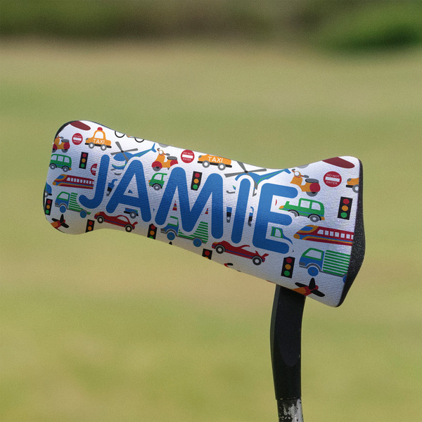Transportation & Stripes Putter Cover - On Putter