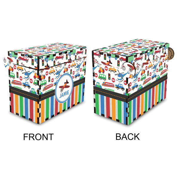 Transportation & Stripes Recipe Box - Full Color - Approval