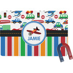 Transportation & Stripes Rectangular Fridge Magnet (Personalized)