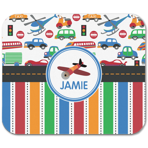 Transportation & Stripes Rectangular Mouse Pad - APPROVAL