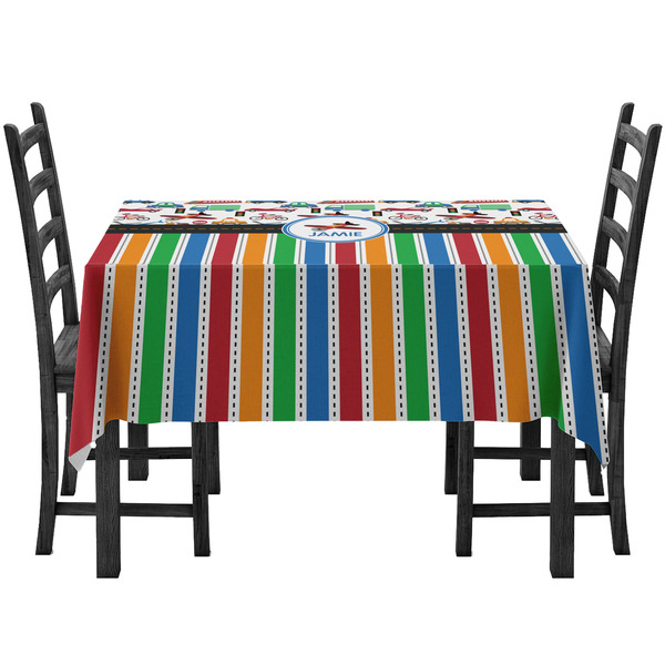 Custom Transportation & Stripes Tablecloth (Personalized)