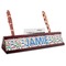 Transportation & Stripes Red Mahogany Nameplates with Business Card Holder - Angle