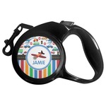 Transportation & Stripes Retractable Dog Leash - Small (Personalized)