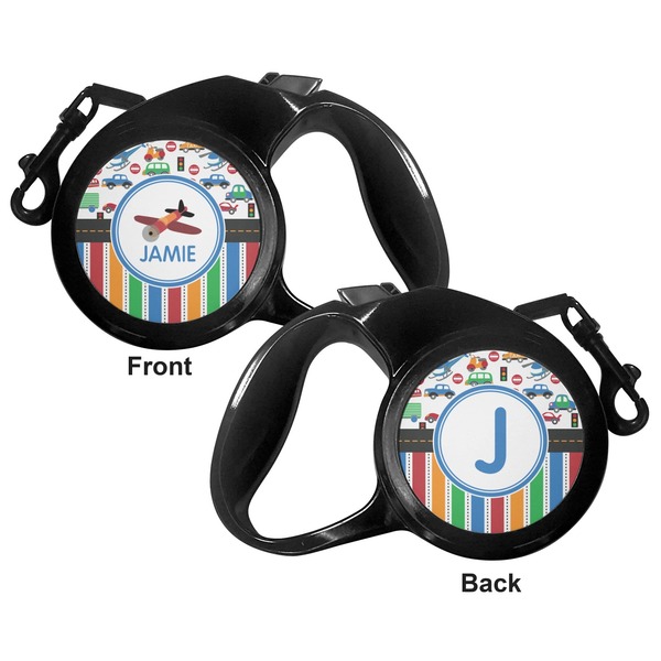 Transportation & Stripes Retractable Dog Leash - Medium Large - Apvl
