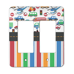 Transportation & Stripes Rocker Style Light Switch Cover - Two Switch