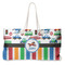 Transportation & Stripes Large Tote Bag with Rope Handles (Personalized)