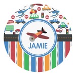 Transportation & Stripes Round Decal - Large (Personalized)