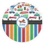 Transportation & Stripes 5' Round Indoor Area Rug (Personalized)