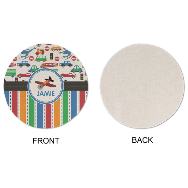 Transportation & Stripes Round Linen Placemats - APPROVAL (single sided)