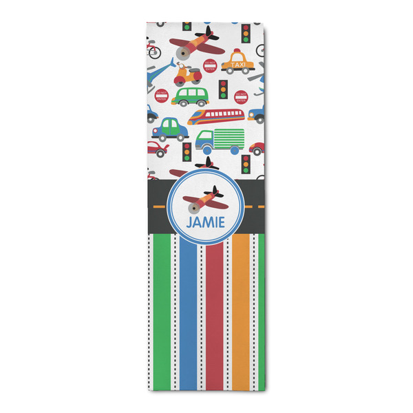 Custom Transportation & Stripes Runner Rug - 2.5'x8' w/ Name or Text