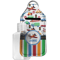 Transportation & Stripes Hand Sanitizer & Keychain Holder - Large (Personalized)