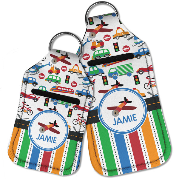 Transportation & Stripes Sanitizer Holder Keychain - Parent Main