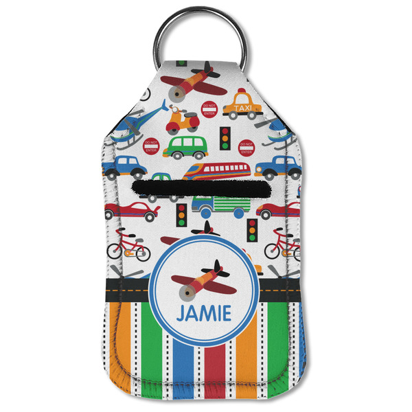 Transportation & Stripes Sanitizer Holder Keychain - Small (Front Flat)