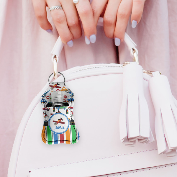 Transportation & Stripes Sanitizer Holder Keychain - Small (LIFESTYLE)