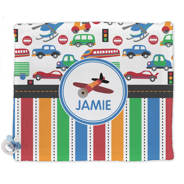 Custom Transportation & Stripes Security Blanket - Single Sided (Personalized)