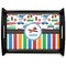 Transportation & Stripes Black Wooden Tray - Large (Personalized)