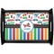 Transportation & Stripes Black Wooden Tray - Small (Personalized)