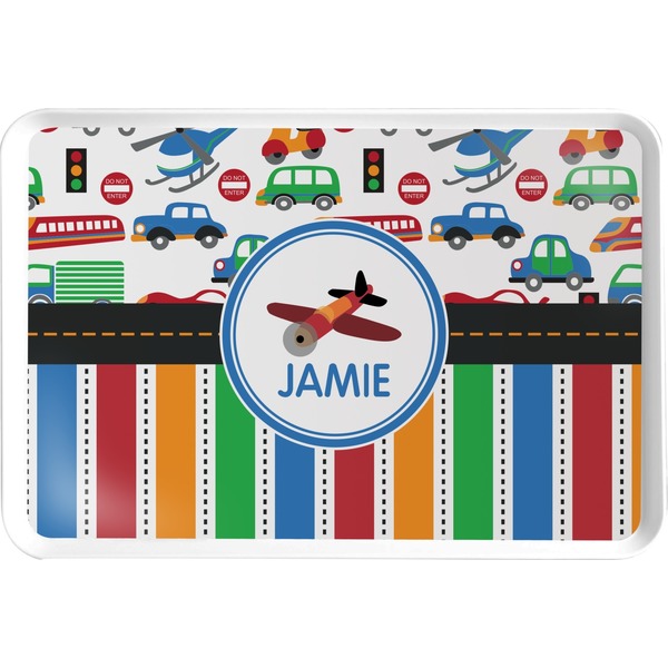 Custom Transportation & Stripes Serving Tray (Personalized)
