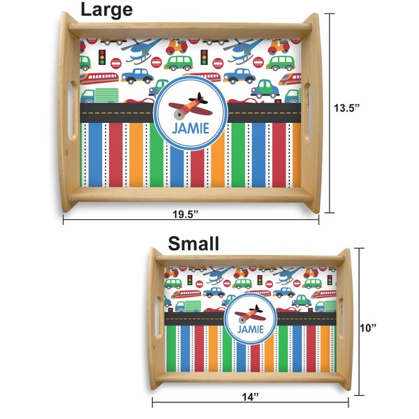 Transportation & Stripes Serving Tray Wood Sizes