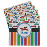 Transportation & Stripes Absorbent Stone Coasters - Set of 4 (Personalized)
