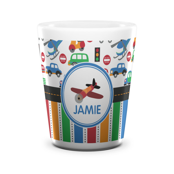 Transportation & Stripes Shot Glass - White - FRONT