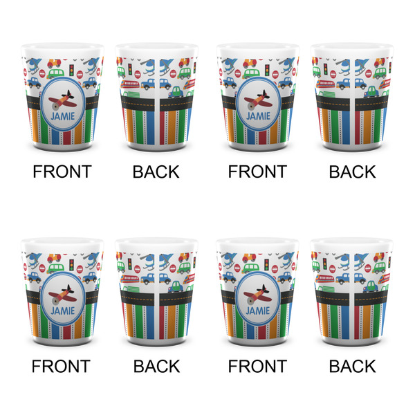 Transportation & Stripes Shot Glass - White - Set of 4 - APPROVAL