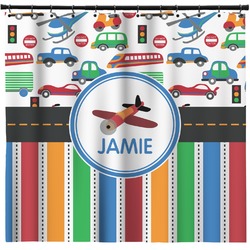 Transportation & Stripes Shower Curtain - Custom Size (Personalized)