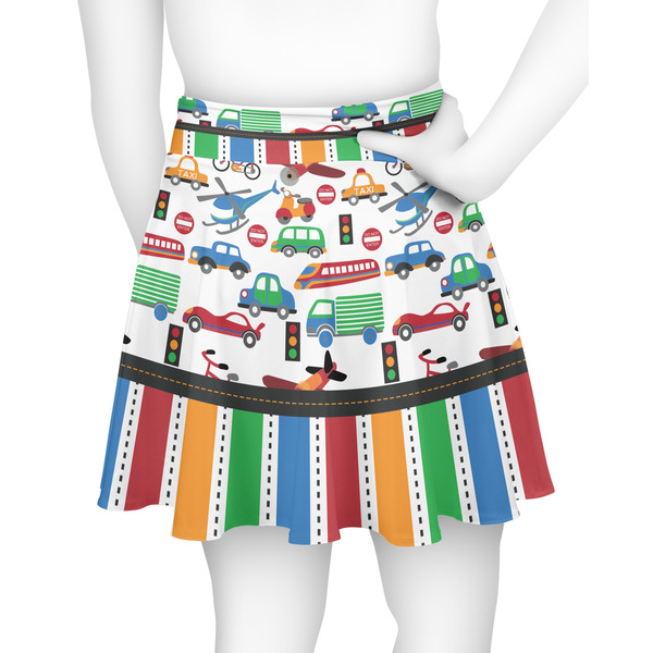 Transportation & Stripes Skater Skirt - Back