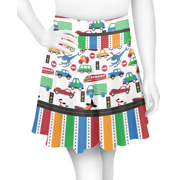 Custom Transportation & Stripes Skater Skirt - Large