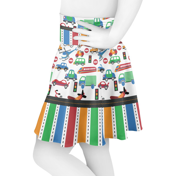 Transportation & Stripes Skater Skirt - Side