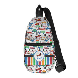 Transportation & Stripes Sling Bag (Personalized)