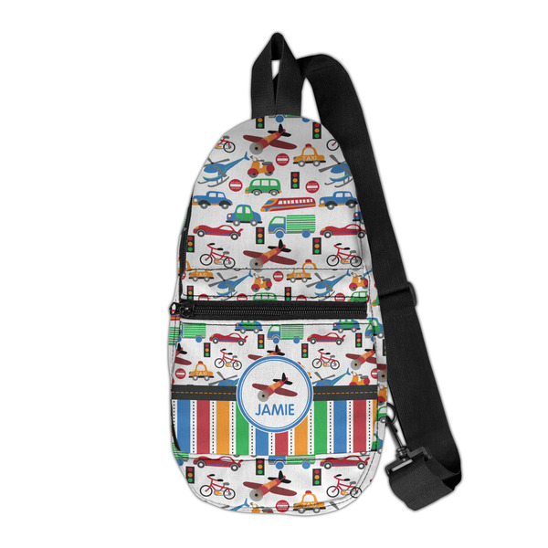 Custom Transportation & Stripes Sling Bag (Personalized)