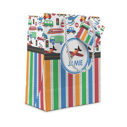 Transportation & Stripes Small Gift Bag (Personalized)