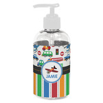 Transportation & Stripes Plastic Soap / Lotion Dispenser (8 oz - Small - White) (Personalized)