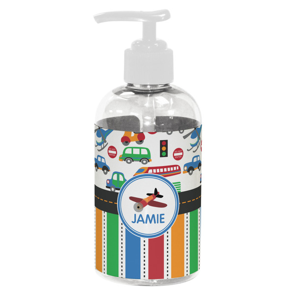 Transportation & Stripes Small Liquid Dispenser (8 oz) - White