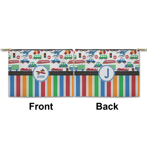 Transportation & Stripes Small Zipper Pouch Approval (Front and Back)